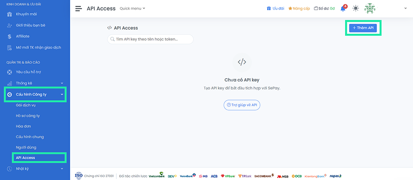 Menu API Access